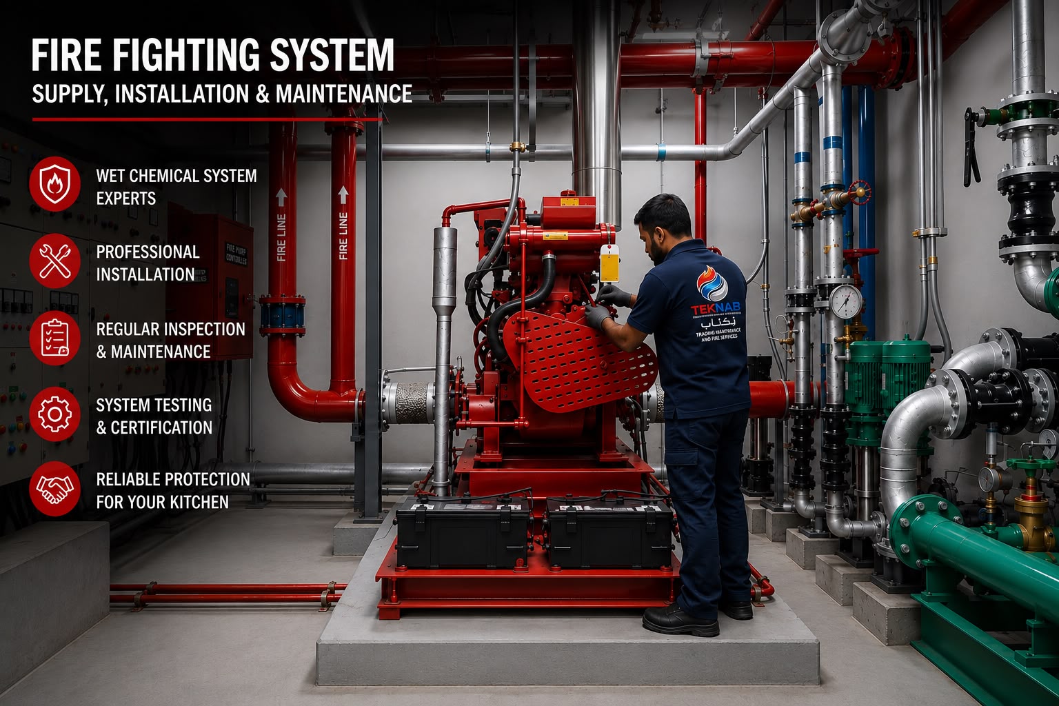 Fire fighting systems installation and maintenance in Qatar